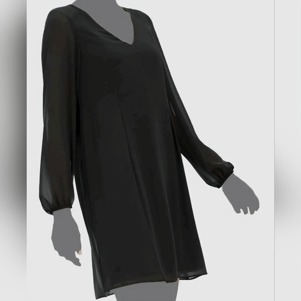 $79 INC International Concepts Womens Black Bow-Back Shift Sheer Dress Size‎ XS